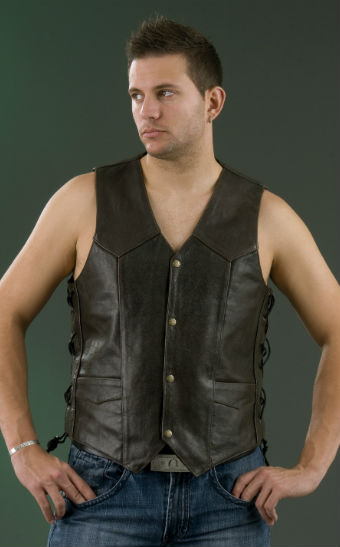 Men's Embossed Leather Vest ML 1346RT