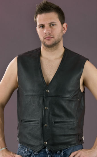 Men's Side Buckle Leather Vest ML 1927N